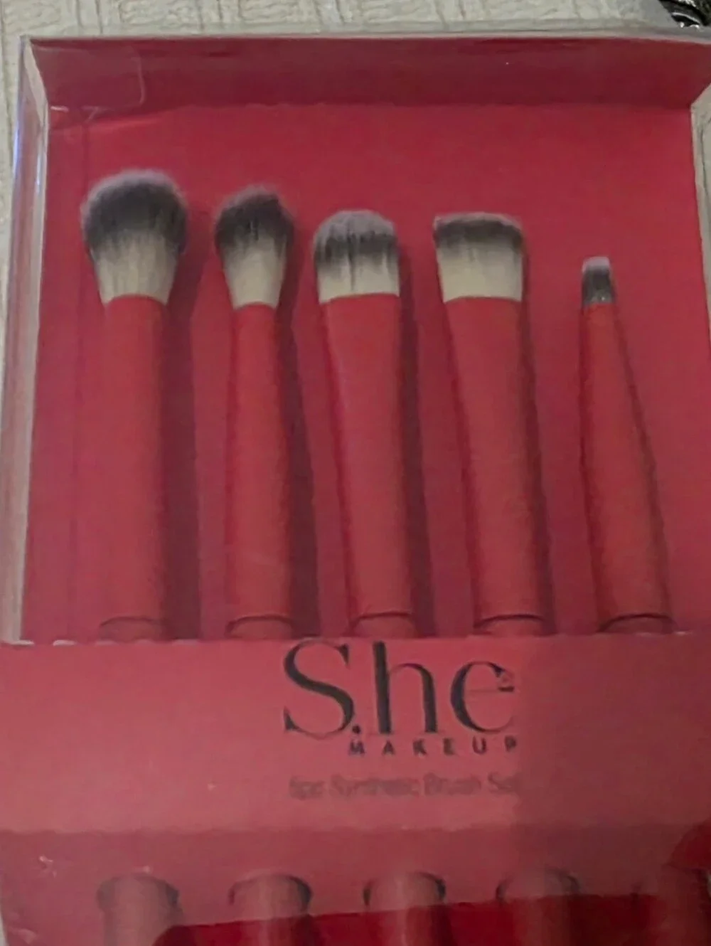 NEW She Makeup Brush Set - Eyebrow, Eyeshadow, Concealer, Highlighter & Powder
